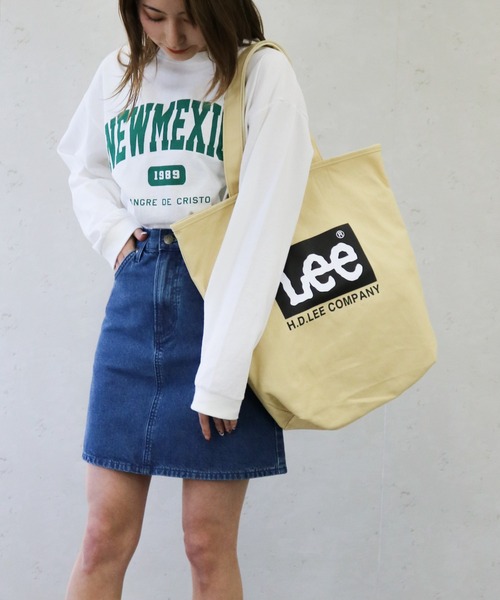 ヒッピネス×リハーズオール キャンディバッグ♡ セール】Lee/リー ヘビーキャンバス ロゴ入り ライトカラー