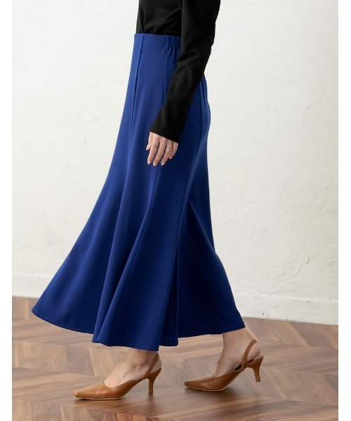 Re:EDIT（リエディ）の「[新色追加][低身長サイズ有][イージーケア]リブポンチハイウエストマーメイドスカート（スカート・レディース・ブラック/ブルー/ベージュ/グリーン/ラベンダー/ブルー系その他/グレー・AM/AS/LARGE/MEDIUM）」の12枚目の写真