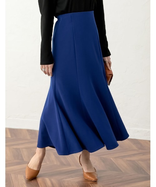 Re:EDIT（リエディ）の「[新色追加][低身長サイズ有][イージーケア]リブポンチハイウエストマーメイドスカート（スカート・レディース・ブラック/ブルー/ベージュ/グリーン/ラベンダー/ブルー系その他/グレー・AM/AS/LARGE/MEDIUM）」の8枚目の写真