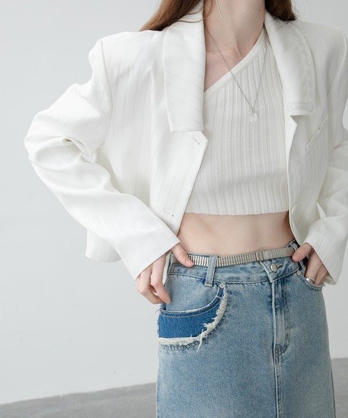 EKCOOKIES（イーケークッキーズ）の「【 ユニセックス 】【 EKCOOKIES 】ワンショルダーリブニット（ニット/セーター・レディース・ホワイト/ブラック/サックスブルー・S/M）」の14枚目の写真