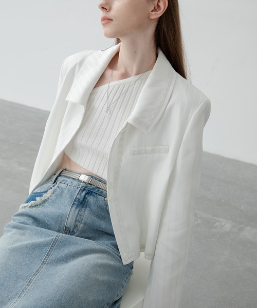 EKCOOKIES（イーケークッキーズ）の「【 ユニセックス 】【 EKCOOKIES 】ワンショルダーリブニット（ニット/セーター・レディース・ホワイト/ブラック/サックスブルー・S/M）」の18枚目の写真