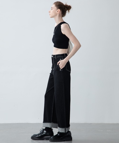 EKCOOKIES（イーケークッキーズ）の「【 ユニセックス 】【 EKCOOKIES 】ワンショルダーリブニット（ニット/セーター・レディース・ホワイト/ブラック/サックスブルー・S/M）」の10枚目の写真