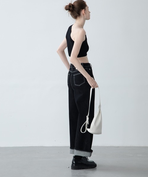 EKCOOKIES（イーケークッキーズ）の「【 ユニセックス 】【 EKCOOKIES 】ワンショルダーリブニット（ニット/セーター・レディース・ホワイト/ブラック/サックスブルー・S/M）」の15枚目の写真