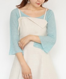 七分袖シアーニット