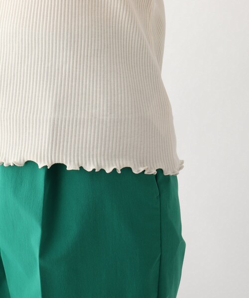 OPAQUE.CLIP（オペークドットクリップ）の「◆スーピマコットンリブ ギャザースリーブトップス（ニット/セーター・レディース・ホワイト系/ライトブルー/ブラック・42/40/38）」の9枚目の写真