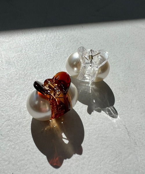 Heather（ヘザー）の「パールミニバンスクリップ　275607（バレッタ/ヘアクリップ・レディース・ブラウン/クリア・ONE SIZE）」の7枚目の写真