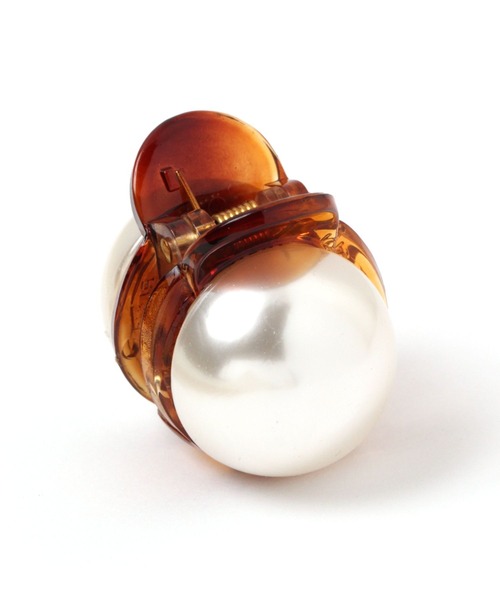 Heather（ヘザー）の「パールミニバンスクリップ　275607（バレッタ/ヘアクリップ・レディース・ブラウン/クリア・ONE SIZE）」の9枚目の写真