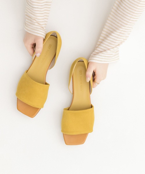 RODE SKO（ロデスコ）の「『MADE IN JAPAN』スクエアトゥストレッチサンダル（サンダル・レディース・ブラック/ブラウン/グレー/マスタード・38/36/37）」の4枚目の写真