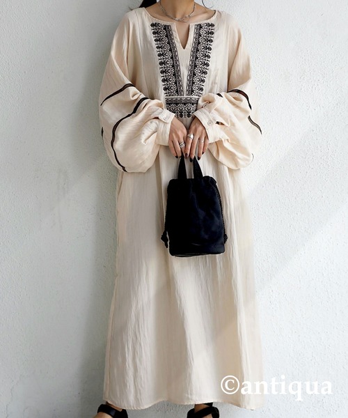 可愛いと綺麗が叶う 刺繍デザインワンピ ワンピース Antiqua アンティカ のファッション通販 Zozotown