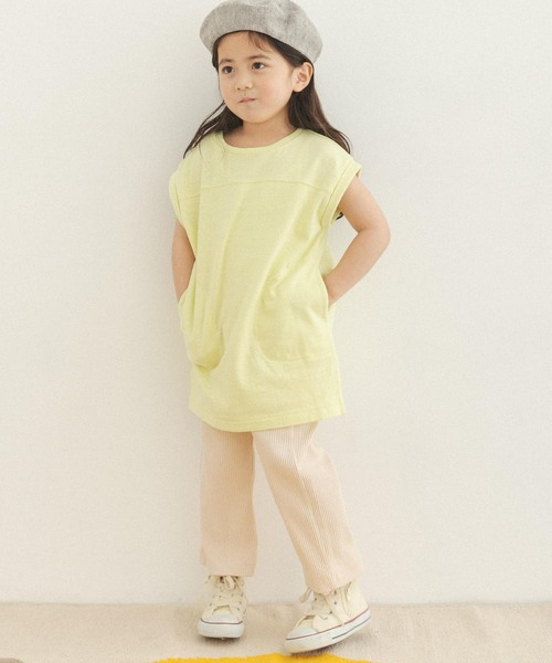 FORK&SPOON（フォークアンドスプーン）の「FORK&SPOON　リサイクルヤーン天竺チュニック(KIDS)（Tシャツ/カットソー・キッズ・ブラウン/グリーン系その他・120/105/135）」の4枚目の写真