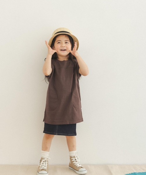 FORK&SPOON（フォークアンドスプーン）の「FORK&SPOON　リサイクルヤーン天竺チュニック(KIDS)（Tシャツ/カットソー・キッズ・ブラウン/グリーン系その他・120/105/135）」の10枚目の写真