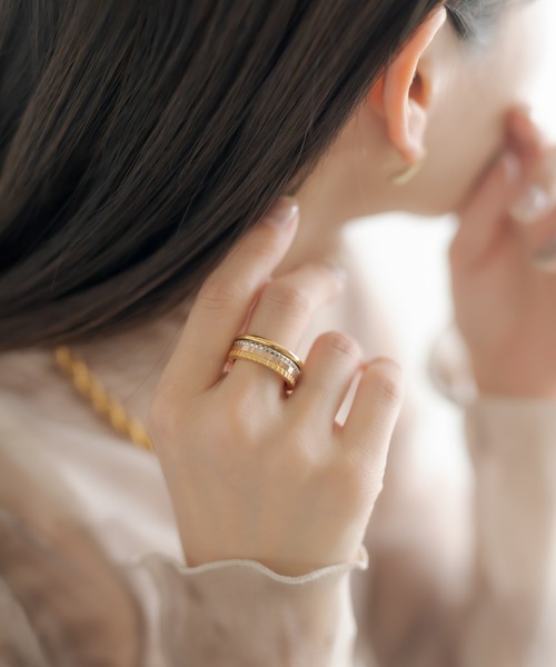 ear PAPILLONNER(イアパピヨネ)の「《金属アレルギー対応》ステンレスマルチカラーリング(リング・レディース・ゴールド・14号)」の14枚目の写真