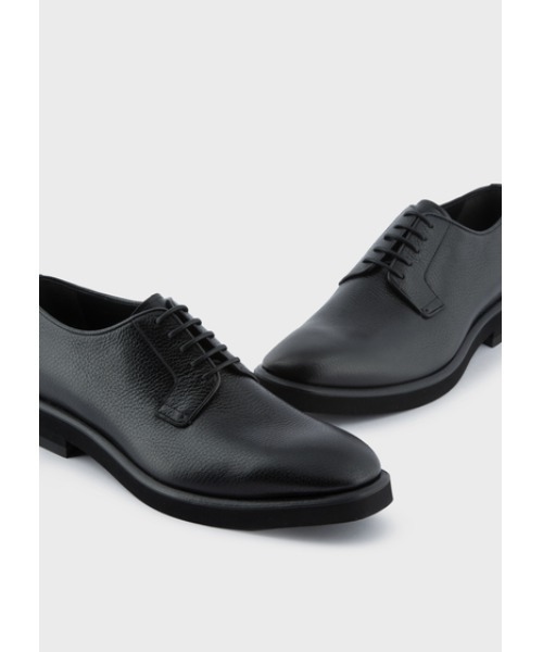 EMPORIO ARMANI(エンポリオアルマーニ)の「【エンポリオ アルマーニ】ダービーシューズ ペブルドレザー製(ドレスシューズ・メンズ・ブラック・8/7)」の4枚目の写真