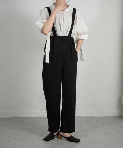 Amiur（エミレ）の「high waist salopette pants（その他パンツ・レディース・ブラック/ブラウン・FREE）」の8枚目の写真