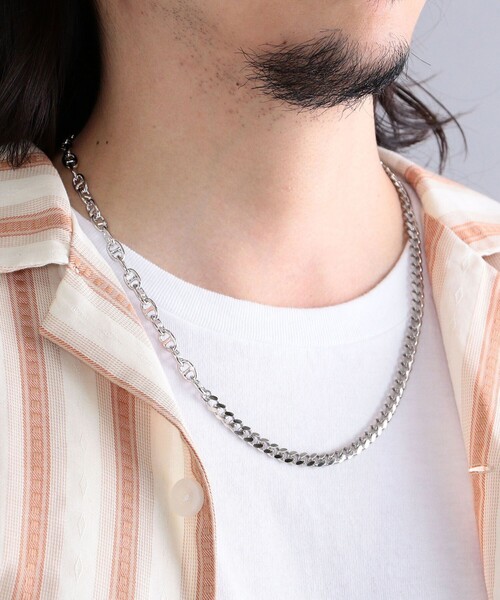 SHIPS（シップス）の「【WEB限定】SHIPS: 2チェーン ネックレス（ネックレス・メンズ・ライトホワイト/ホワイト・ONE SIZE）」の2枚目の写真