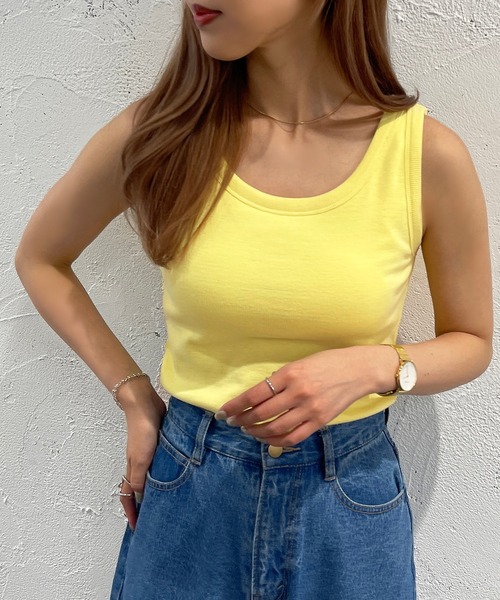 apres jour mignon（アプレジュールミニョン）の「カップ付きタンク【ZOZOTOWN限定アイテム】（タンクトップ・レディース・イエロー/グリーン/ブラック/オフホワイト・X-LARGE/フリー）」の18枚目の写真