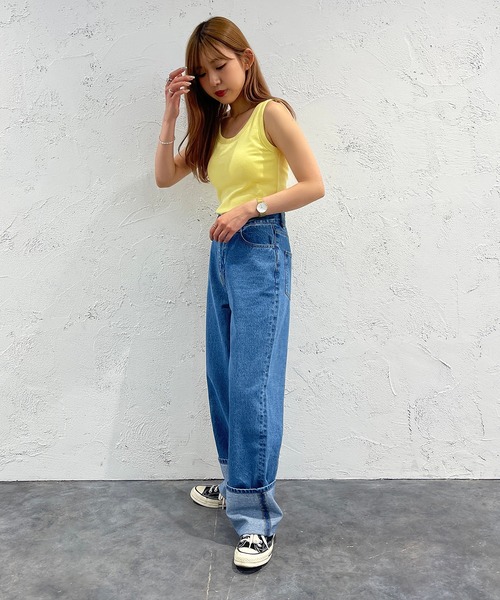 apres jour mignon（アプレジュールミニョン）の「カップ付きタンク【ZOZOTOWN限定アイテム】（タンクトップ・レディース・イエロー/グリーン/ブラック/オフホワイト・X-LARGE/フリー）」の20枚目の写真