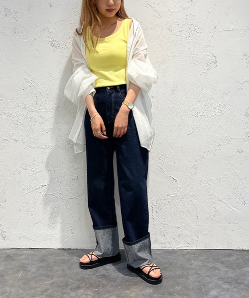 apres jour mignon（アプレジュールミニョン）の「カップ付きタンク【ZOZOTOWN限定アイテム】（タンクトップ・レディース・イエロー/グリーン/ブラック/オフホワイト・X-LARGE/フリー）」の8枚目の写真