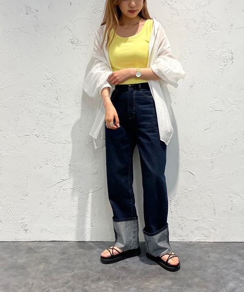 apres jour mignon（アプレジュールミニョン）の「カップ付きタンク【ZOZOTOWN限定アイテム】（タンクトップ・レディース・イエロー/グリーン/ブラック/オフホワイト・X-LARGE/フリー）」の9枚目の写真