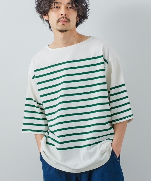 improves（インプローブス）の「ヘヴィーウエイト パネル切り替え ボーダー バスクシャツ（Tシャツ/カットソー・メンズ・ブラック/レッド/ブルー/グリーン・MEDIUM/LARGE）」の3枚目の写真