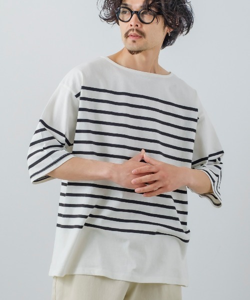 improves（インプローブス）の「ヘヴィーウエイト パネル切り替え ボーダー バスクシャツ（Tシャツ/カットソー・メンズ・ブラック/レッド/ブルー/グリーン・MEDIUM/LARGE）」の2枚目の写真