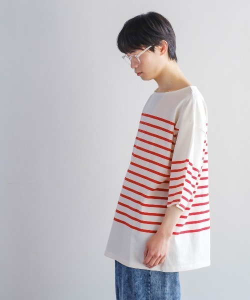 improves（インプローブス）の「ヘヴィーウエイト パネル切り替え ボーダー バスクシャツ（Tシャツ/カットソー・メンズ・ブラック/レッド/ブルー/グリーン・MEDIUM/LARGE）」の8枚目の写真