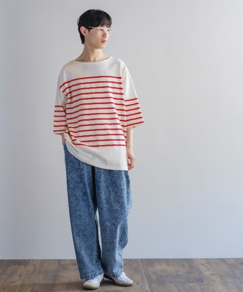 improves（インプローブス）の「ヘヴィーウエイト パネル切り替え ボーダー バスクシャツ（Tシャツ/カットソー・メンズ・ブラック/レッド/ブルー/グリーン・MEDIUM/LARGE）」の17枚目の写真