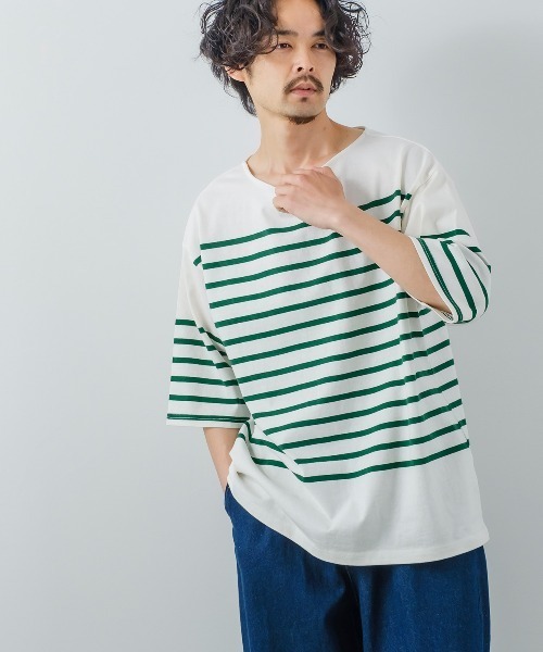 improves（インプローブス）の「ヘヴィーウエイト パネル切り替え ボーダー バスクシャツ（Tシャツ/カットソー・メンズ・ブラック/レッド/ブルー/グリーン・MEDIUM/LARGE）」の5枚目の写真