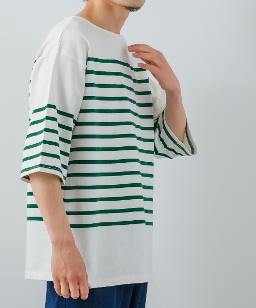 improves（インプローブス）の「ヘヴィーウエイト パネル切り替え ボーダー バスクシャツ（Tシャツ/カットソー・メンズ・ブラック/レッド/ブルー/グリーン・MEDIUM/LARGE）」の7枚目の写真