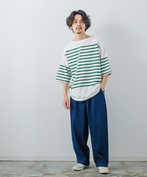 improves（インプローブス）の「ヘヴィーウエイト パネル切り替え ボーダー バスクシャツ（Tシャツ/カットソー・メンズ・ブラック/レッド/ブルー/グリーン・MEDIUM/LARGE）」の16枚目の写真