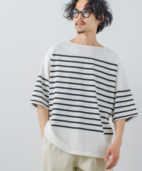 improves（インプローブス）の「ヘヴィーウエイト パネル切り替え ボーダー バスクシャツ（Tシャツ/カットソー・メンズ・ブラック/レッド/ブルー/グリーン・MEDIUM/LARGE）」の21枚目の写真