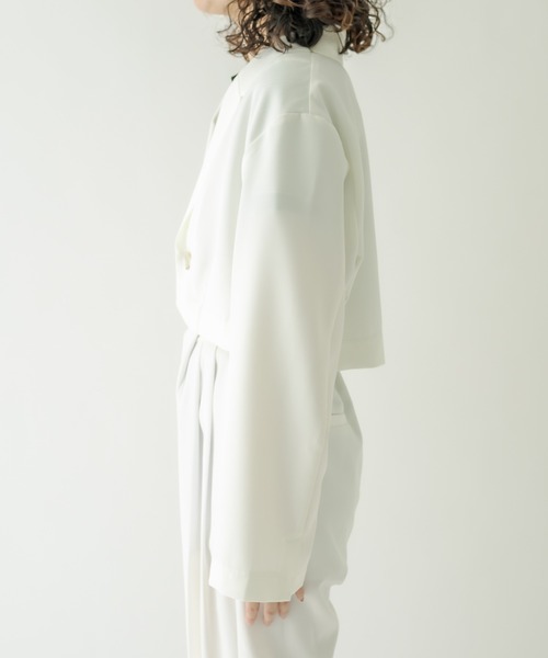 mystic(ミスティック)の「ショートジャケット(テーラードジャケット・レディース・ブラック/オフホワイト/アイボリー・FREE)」の16枚目の写真