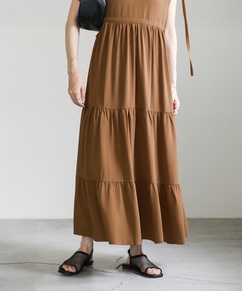 select MOCA(セレクトモカ)の「デザインギャザーノースリーブワンピース(ワンピース・レディース・ブラウン/オフホワイト/ダークネイビー・FREE)」の22枚目の写真
