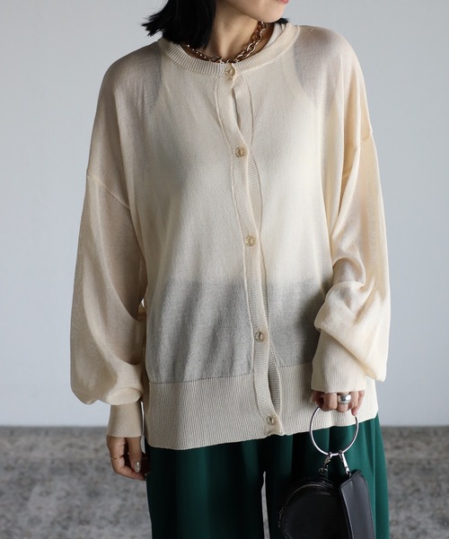 ap retro(アプレトロ)の「シアーカーディガン 前後2WAY(カーディガン/ボレロ・レディース・ブラック/ブラウン/オフホワイト/テラコッタ・FREE)」の2枚目の写真