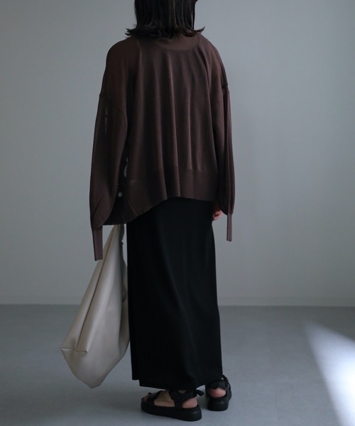 ap retro(アプレトロ)の「シアーカーディガン 前後2WAY(カーディガン/ボレロ・レディース・ブラック/ブラウン/オフホワイト/テラコッタ・FREE)」の12枚目の写真