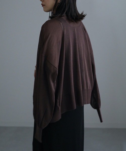 ap retro(アプレトロ)の「シアーカーディガン 前後2WAY(カーディガン/ボレロ・レディース・ブラック/ブラウン/オフホワイト/テラコッタ・FREE)」の7枚目の写真