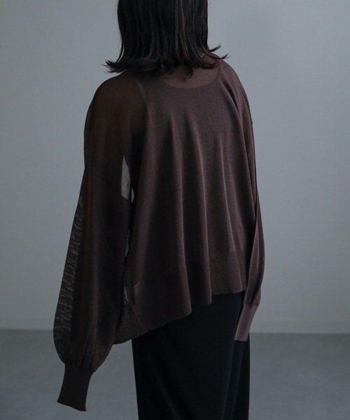 ap retro(アプレトロ)の「シアーカーディガン 前後2WAY(カーディガン/ボレロ・レディース・ブラック/ブラウン/オフホワイト/テラコッタ・FREE)」の8枚目の写真