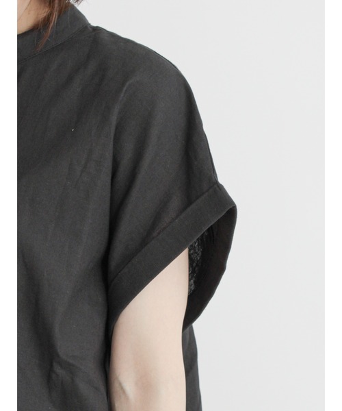 Lugnoncure（ルノンキュール）の「麻混バンドカラーシャツ（シャツ/ブラウス・レディース・ホワイト/ブラック/オフホワイト/グリーン・ﾌﾘ-）」の15枚目の写真