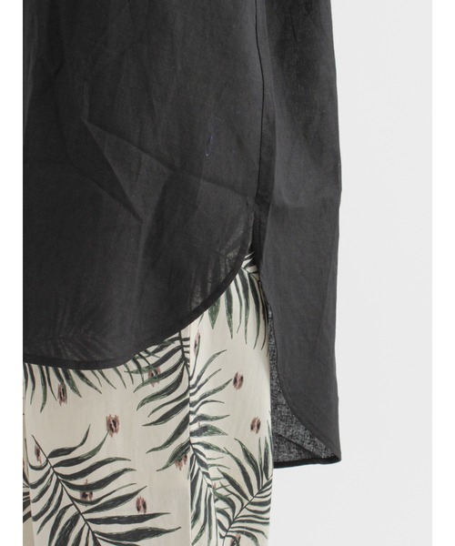 Lugnoncure（ルノンキュール）の「麻混バンドカラーシャツ（シャツ/ブラウス・レディース・ホワイト/ブラック/オフホワイト/グリーン・ﾌﾘ-）」の16枚目の写真