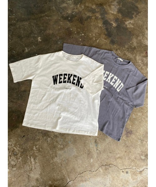 DAIS-Y（デイジー）の「プチプラカレッジロゴTシャツ（Tシャツ/カットソー・レディース・ホワイト/チャコール・FREE）」の12枚目の写真
