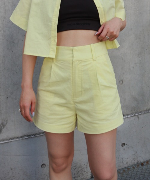 FIG&VIPER（フィグアンドバイパー）の「コットンルーズフィットショートPT（その他パンツ・レディース・ライトイエロー/ホワイト・SMALL/MEDIUM）」の7枚目の写真