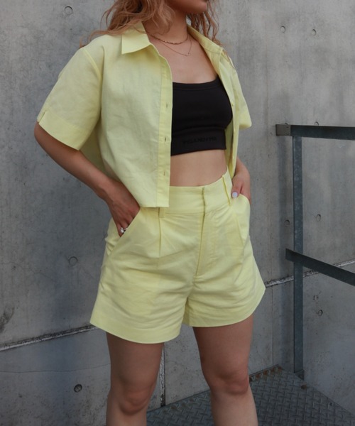 FIG&VIPER（フィグアンドバイパー）の「コットンルーズフィットショートPT（その他パンツ・レディース・ライトイエロー/ホワイト・SMALL/MEDIUM）」の12枚目の写真