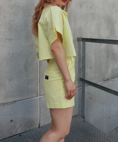 FIG&VIPER（フィグアンドバイパー）の「コットンルーズフィットショートPT（その他パンツ・レディース・ライトイエロー/ホワイト・SMALL/MEDIUM）」の5枚目の写真