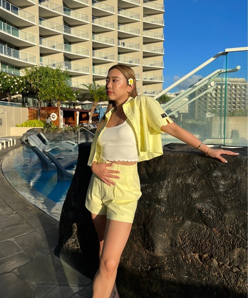 FIG&VIPER（フィグアンドバイパー）の「コットンルーズフィットショートPT（その他パンツ・レディース・ライトイエロー/ホワイト・SMALL/MEDIUM）」の21枚目の写真