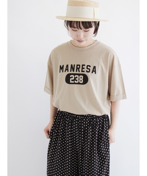 Samansa Mos2（サマンサ モスモス）の「ロゴTシャツ（Tシャツ/カットソー・レディース・ベージュ/オフホワイト/イエロー/ミント/チャコール・ﾌﾘ-）」の4枚目の写真