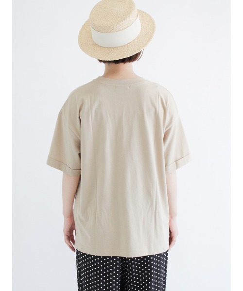 Samansa Mos2（サマンサ モスモス）の「ロゴTシャツ（Tシャツ/カットソー・レディース・ベージュ/オフホワイト/イエロー/ミント/チャコール・ﾌﾘ-）」の12枚目の写真