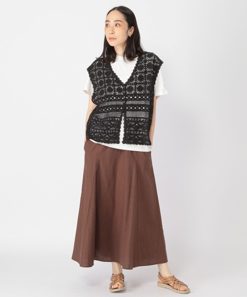 studio CLIP(スタディオクリップ)の「クロシェセットTシャツ(Tシャツ/カットソー・レディース・ブラック/ライトグリーン/ナチュラル・FREE)」の4枚目の写真