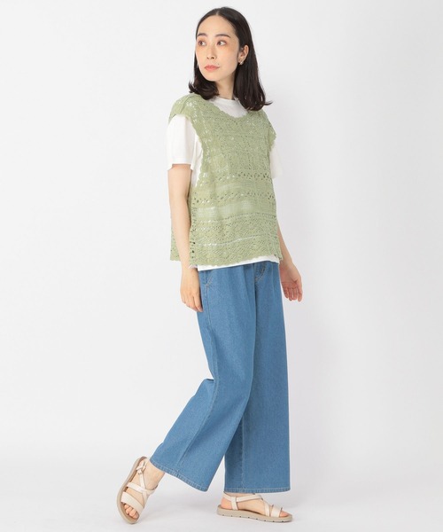 studio CLIP(スタディオクリップ)の「クロシェセットTシャツ(Tシャツ/カットソー・レディース・ブラック/ライトグリーン/ナチュラル・FREE)」の14枚目の写真