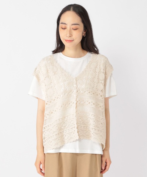 studio CLIP(スタディオクリップ)の「クロシェセットTシャツ(Tシャツ/カットソー・レディース・ブラック/ライトグリーン/ナチュラル・FREE)」の8枚目の写真