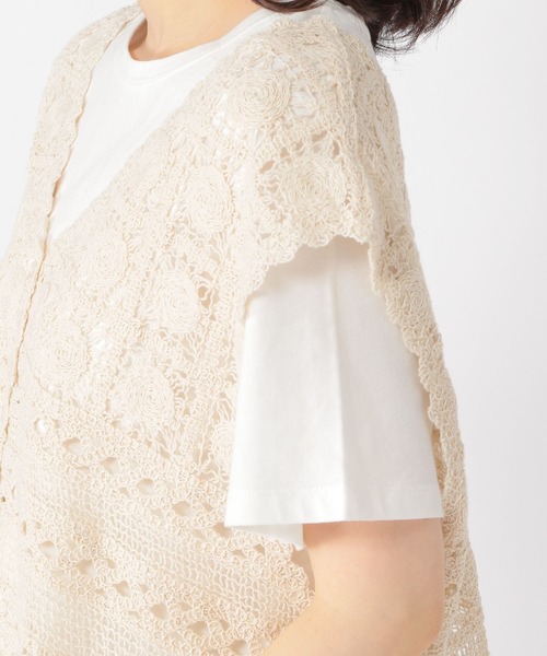 studio CLIP(スタディオクリップ)の「クロシェセットTシャツ(Tシャツ/カットソー・レディース・ブラック/ライトグリーン/ナチュラル・FREE)」の12枚目の写真